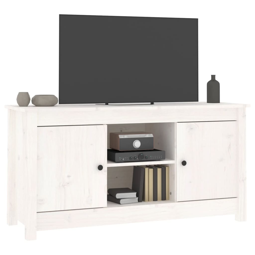 TV-skab Hvid 103x36,5x52 cm Massiv Fyr