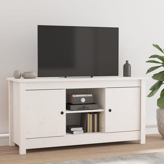 TV-skab Hvid 103x36,5x52 cm Massiv Fyr