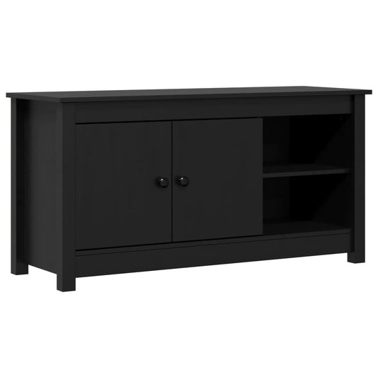 TV-skab Sort 103x36,5x52 cm Massiv Fyr