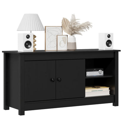 TV-skab Sort 103x36,5x52 cm Massiv Fyr