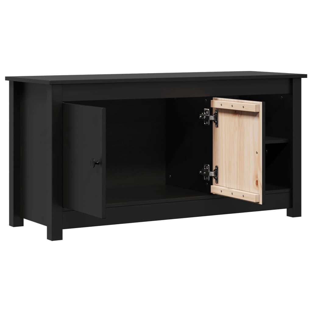 TV-skab Sort 103x36,5x52 cm Massiv Fyr