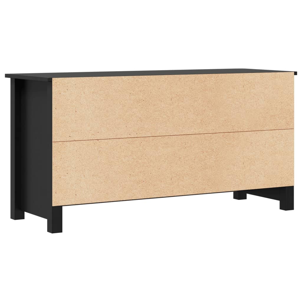 TV-skab Sort 103x36,5x52 cm Massiv Fyr