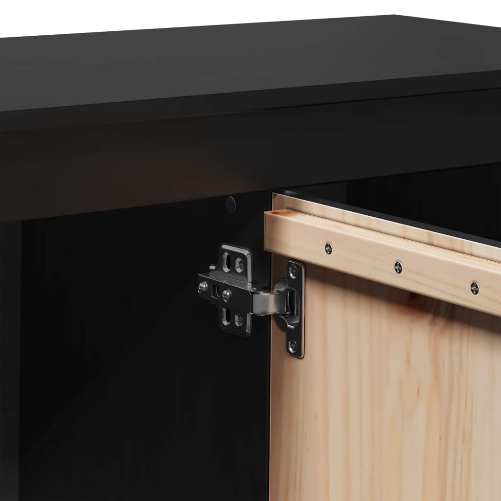 TV-skab Sort 103x36,5x52 cm Massiv Fyr
