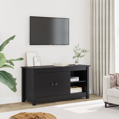 TV-skab Sort 103x36,5x52 cm Massiv Fyr