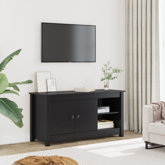 TV-skab Sort 103x36,5x52 cm Massiv Fyr