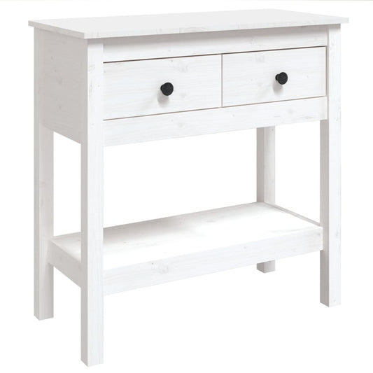 Konsolbord Hvid 75x35x75 cm Massiv Fyr