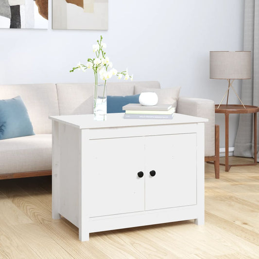 Sofabord Hvid 71x49x55 cm Massiv Fyr