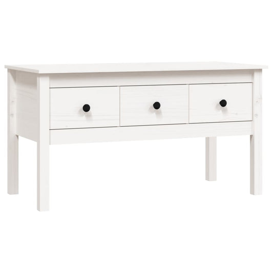 Sofabord Hvid 102x49x55 cm Massiv Fyr