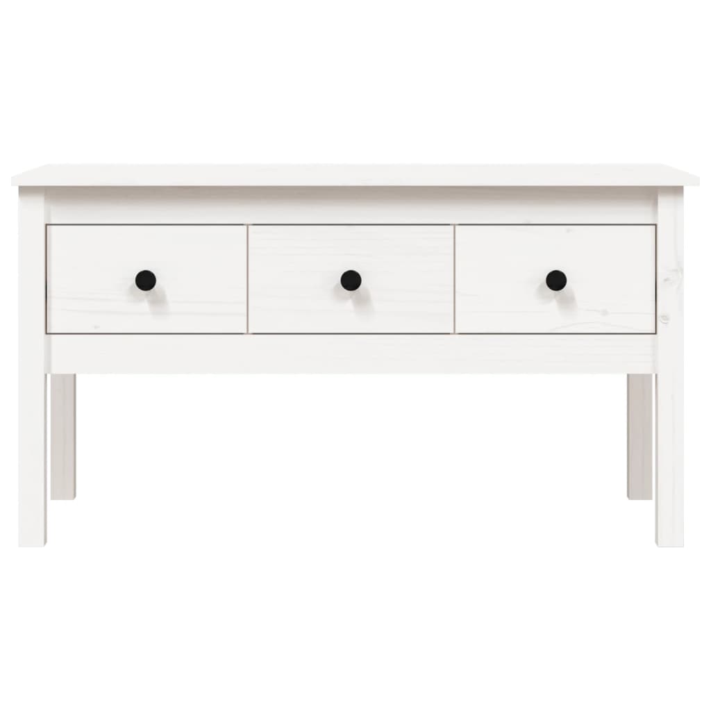 Sofabord Hvid 102x49x55 cm Massiv Fyr