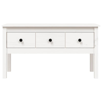 Sofabord Hvid 102x49x55 cm Massiv Fyr