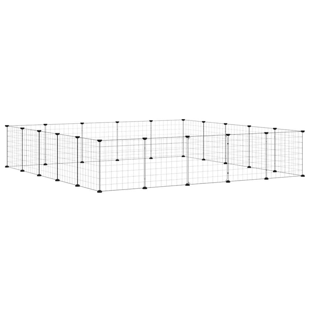 20-tlg. Haustierkäfig mit Tür Schwarz 35x35 cm Stahl