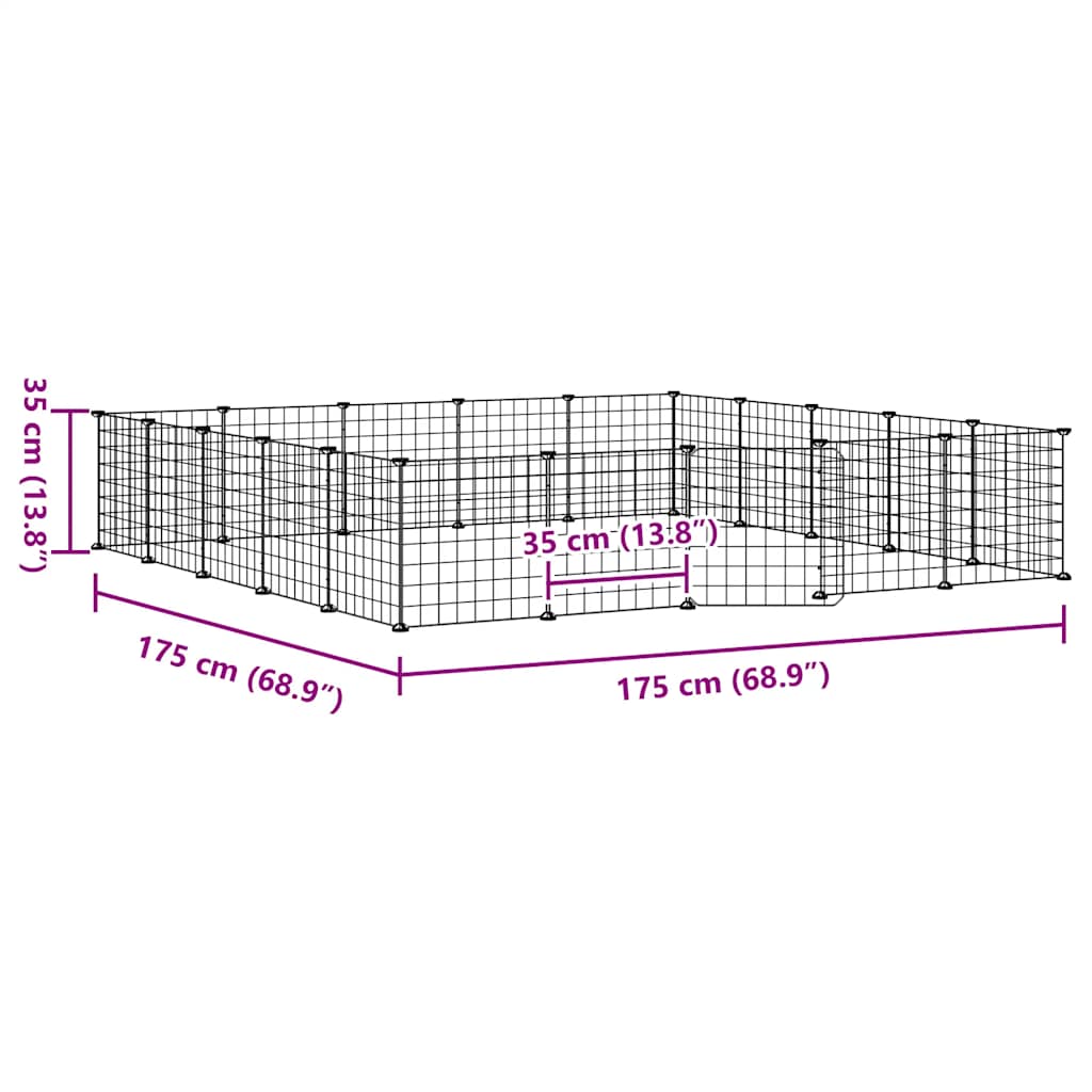20-tlg. Haustierkäfig mit Tür Schwarz 35x35 cm Stahl