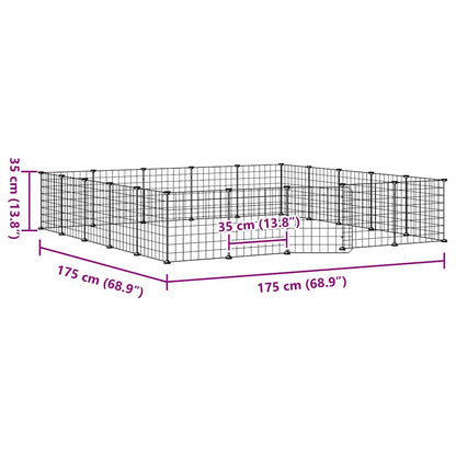 20-tlg. Haustierkäfig mit Tür Schwarz 35x35 cm Stahl