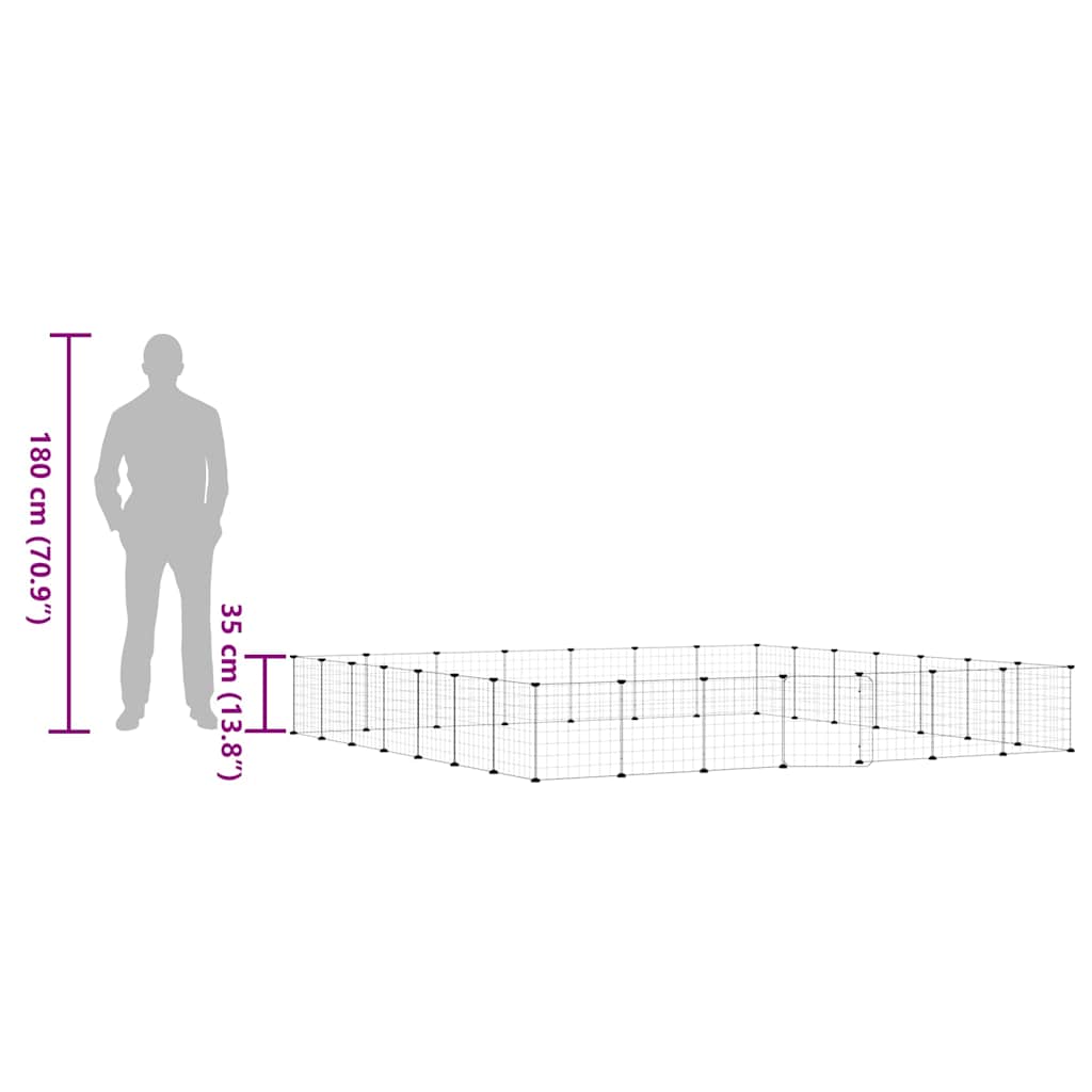 28-tlg. Haustierkäfig mit Tür Schwarz 35x35 cm Stahl