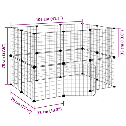 20-tlg. Haustierkäfig mit Tür Schwarz 35x35 cm Stahl