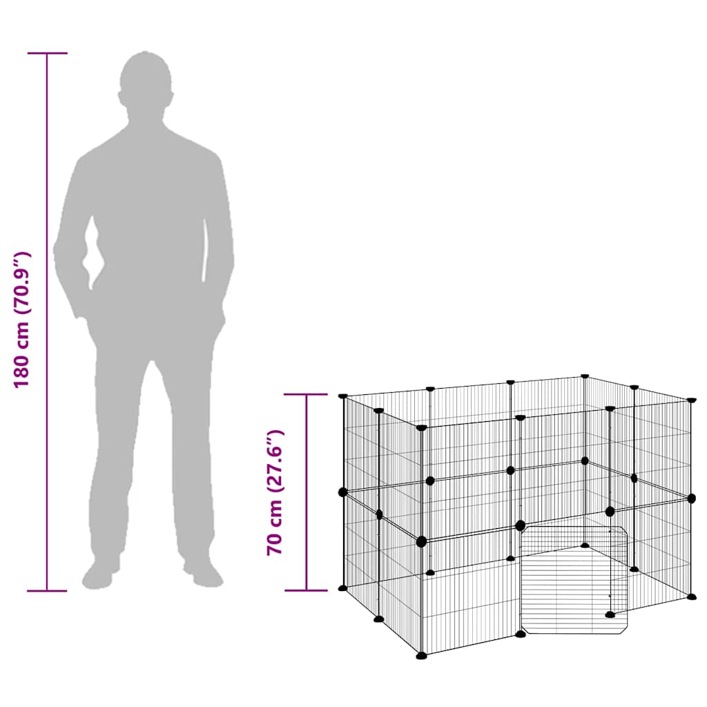 20-tlg. Haustierkäfig mit Tür Schwarz 35x35 cm Stahl