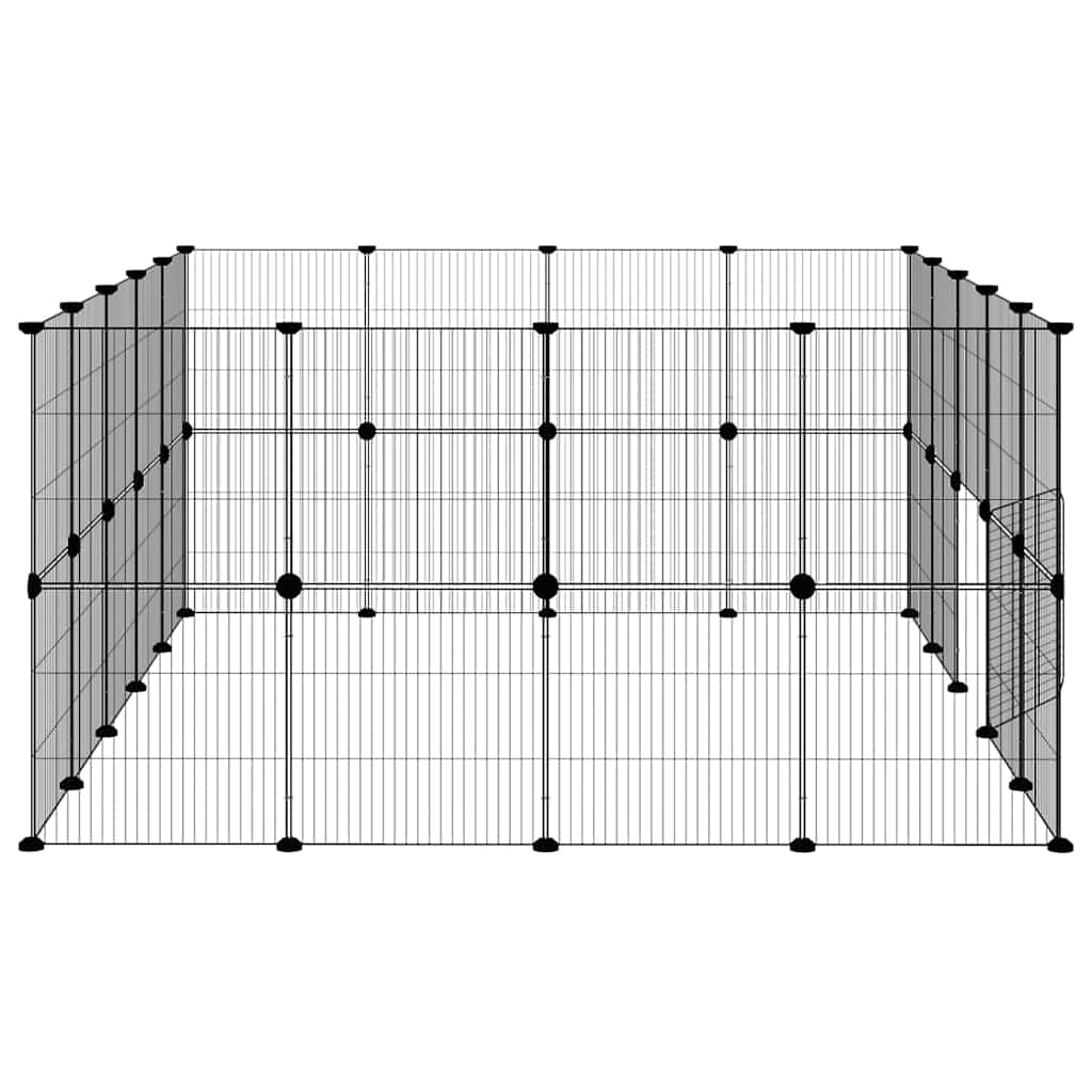 36-tlg. Haustierkäfig mit Tür Schwarz 35x35 cm Stahl