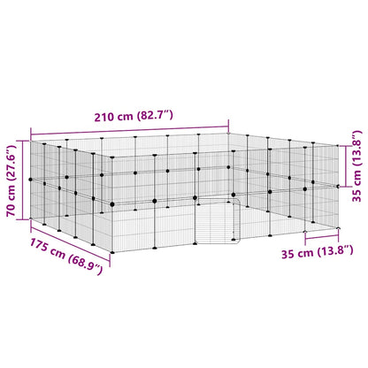 44-tlg. Haustierkäfig mit Tür Schwarz 35x35 cm Stahl