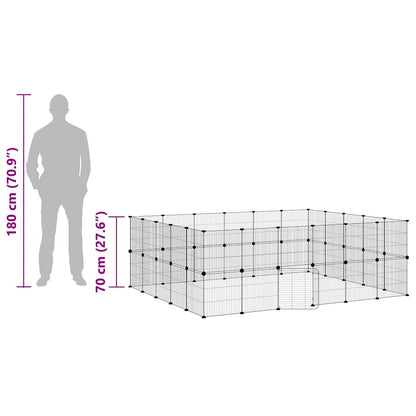 44-tlg. Haustierkäfig mit Tür Schwarz 35x35 cm Stahl