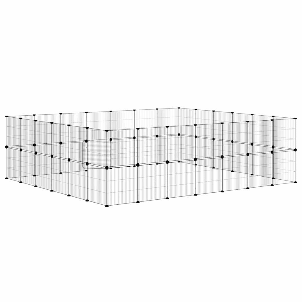 52-tlg. Haustierkäfig mit Tür Schwarz 35x35 cm Stahl