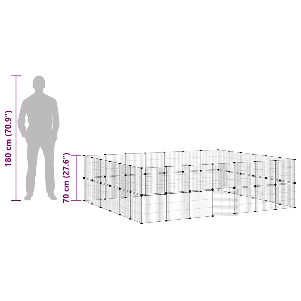 52-tlg. Haustierkäfig mit Tür Schwarz 35x35 cm Stahl