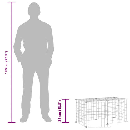 8-tlg. Haustierkäfig mit Tür Schwarz 35x35 cm Stahl