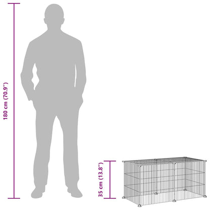 8-tlg. Haustierkäfig Schwarz 35x35 cm Stahl