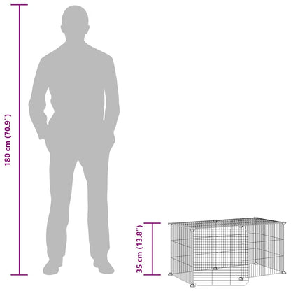 8-tlg. Haustierkäfig mit Tür Schwarz 35x35 cm Stahl