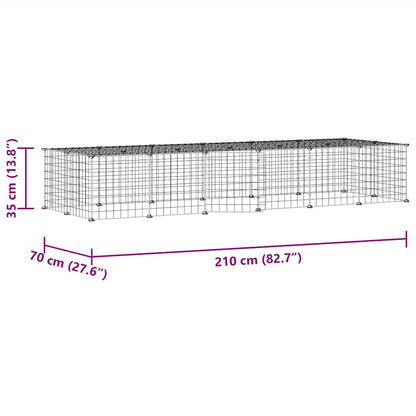 28-tlg. Haustierkäfig mit Tür Schwarz 35x35 cm Stahl