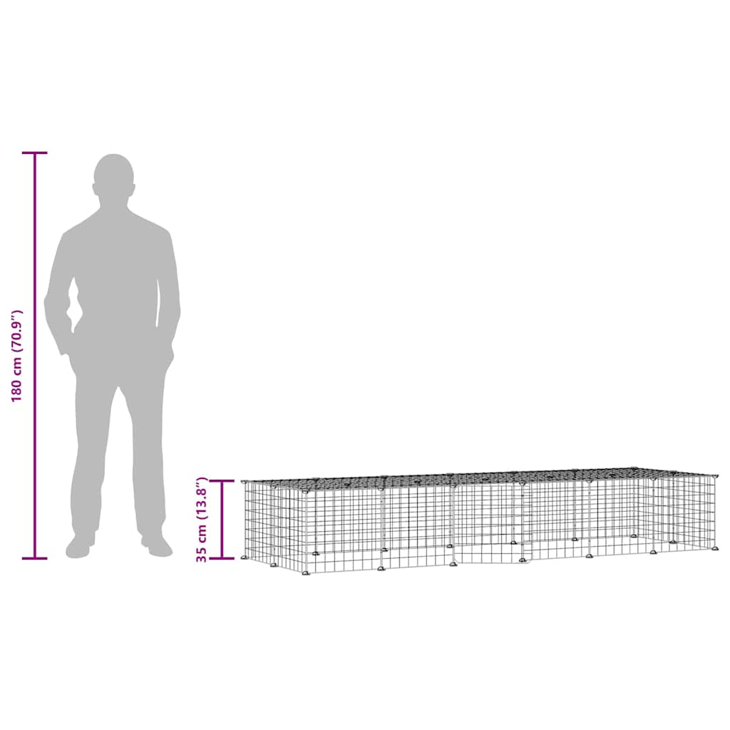 28-tlg. Haustierkäfig mit Tür Schwarz 35x35 cm Stahl