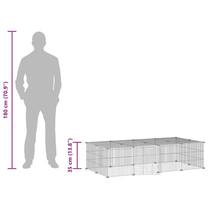 20-tlg. Haustierkäfig mit Tür Schwarz 35x35 cm Stahl