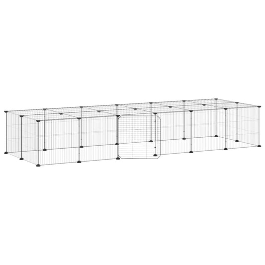 28-tlg. Haustierkäfig mit Tür Schwarz 35x35 cm Stahl