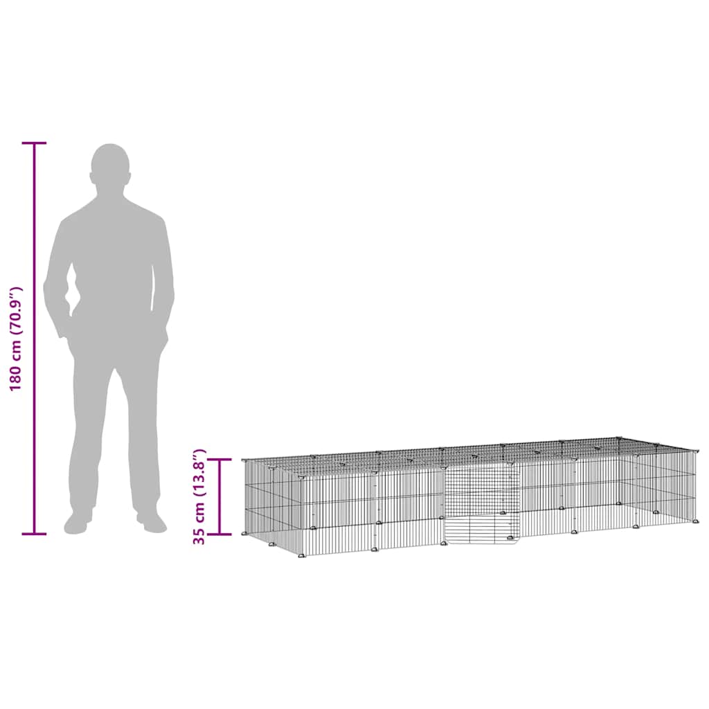 28-tlg. Haustierkäfig mit Tür Schwarz 35x35 cm Stahl