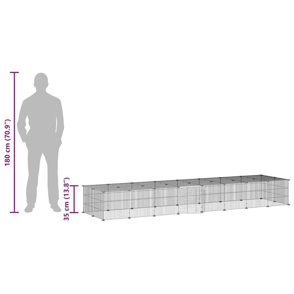 36-tlg. Haustierkäfig mit Tür Schwarz 35x35 cm Stahl