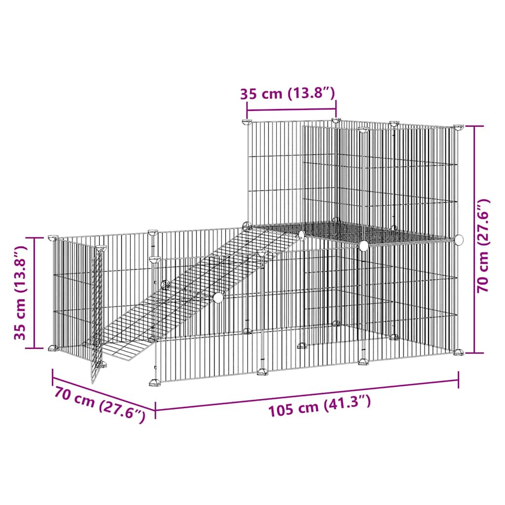 20-tlg. Haustierkäfig mit Tür Schwarz 35x35 cm Stahl