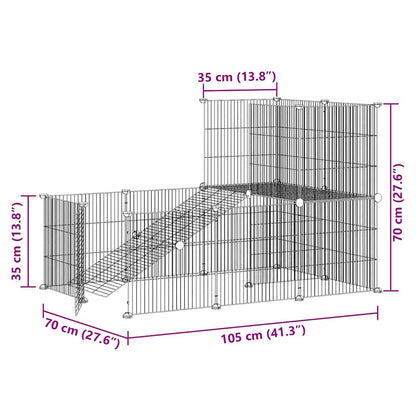 20-tlg. Haustierkäfig mit Tür Schwarz 35x35 cm Stahl