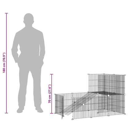 20-tlg. Haustierkäfig mit Tür Schwarz 35x35 cm Stahl