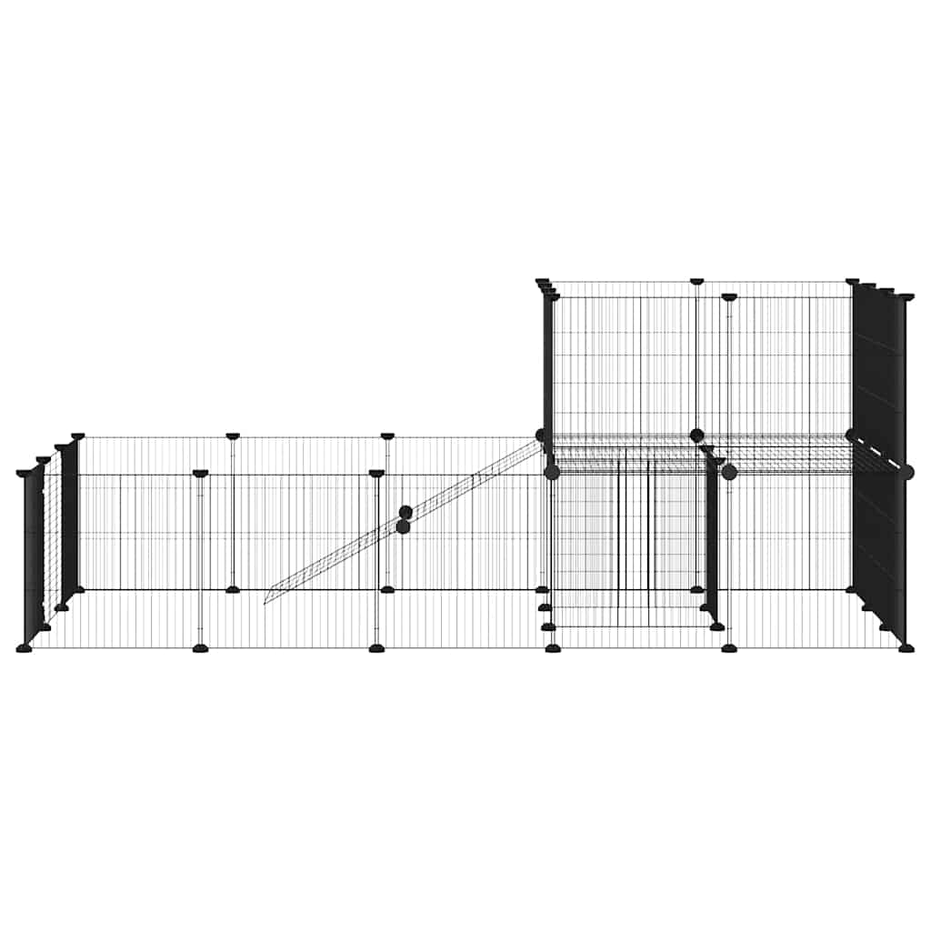36-tlg. Haustierkäfig mit Tür Schwarz 35x35 cm Stahl
