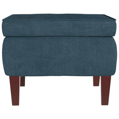 Schaukelsessel und Hocker mit Holzbeinen Blau Samt