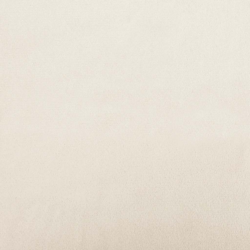 Schaukelsessel und Hocker mit Holzbeinen Creme Samt