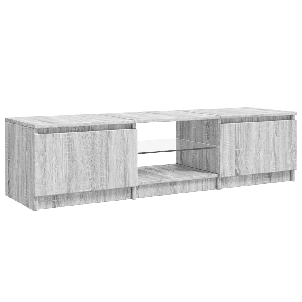 TV-Schrank mit LED-Leuchten Grau Sonoma 140x40x36 cm