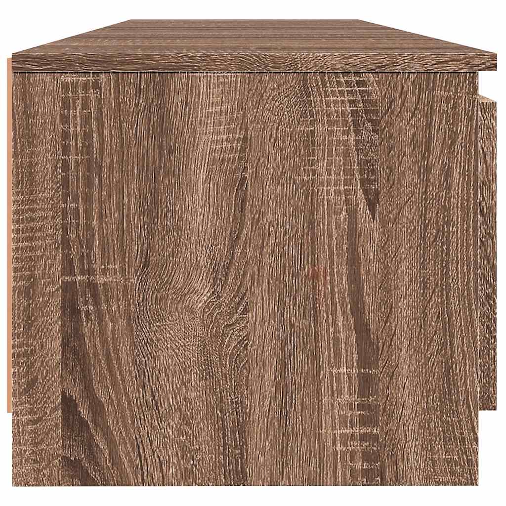 TV-Schrank mit LED-Leuchten Braun Eichen-Optik 140x40x36 cm