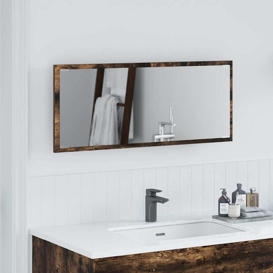 LED Badezimmer Spiegel Räuchereiche 90x8,5x37 cm Holzwerkstoff