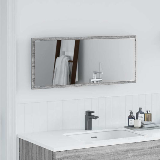 Badspiegel mit LED-Licht Grau Sonoma 90x8,5x37 cm