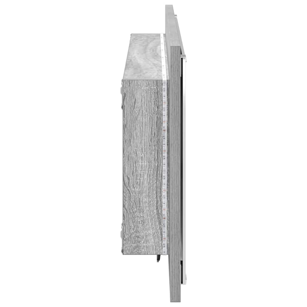 Spiegel Wandmontiert Grau Sonoma 90 x 8.5 x 37 cm Holzwerkstoff
