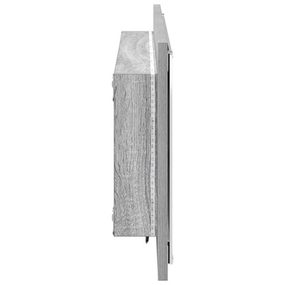 Spiegel Wandmontiert Grau Sonoma 90 x 8.5 x 37 cm Holzwerkstoff