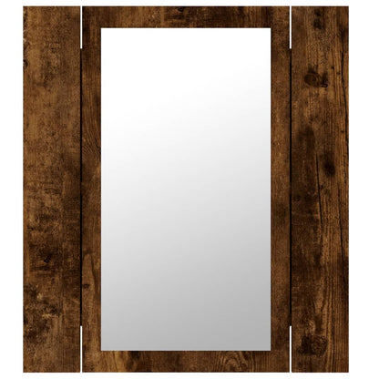 LED-Spiegelschrank Räuchereiche 40x12x45 cm Holzwerkstoff
