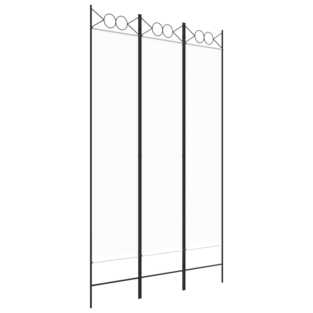 3-delt Paravent Hvid 120x200 cm Stof
