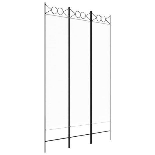 3-delt Paravent Hvid 120x200 cm Stof