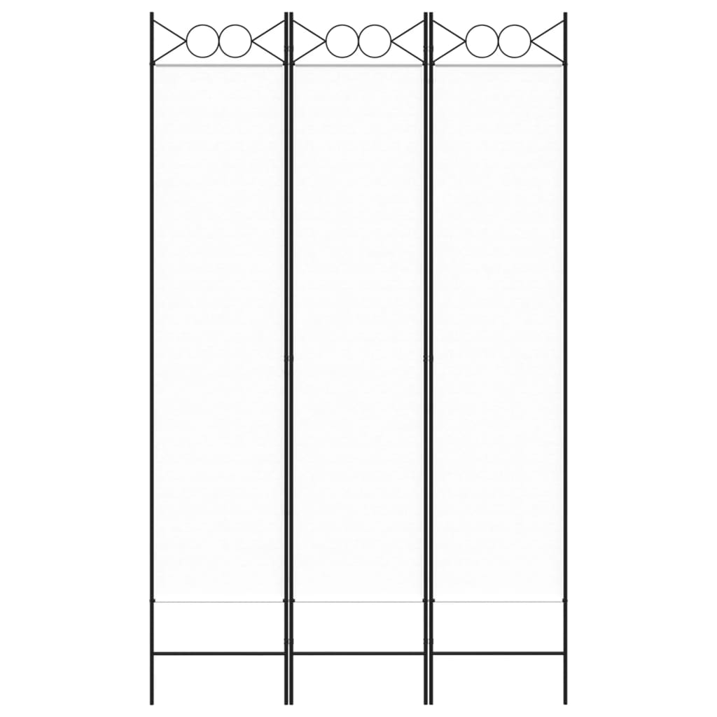 3-delt Paravent Hvid 120x200 cm Stof